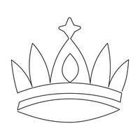 Continuous single line drawing of royal crown simple king crown outline vector art illustration design.