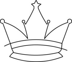 Continuous line drawing of crown outline vector art illustration design.