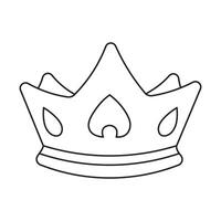 Continuous single line drawing of royal crown simple king crown outline vector art illustration design.