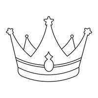 Continuous line drawing of crown outline vector art illustration design.