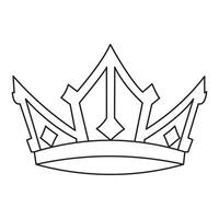 Continuous line drawing of crown outline vector art illustration design.