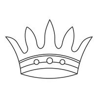 Continuous line drawing of crown outline vector art illustration design.