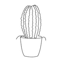 continuo soltero línea cactus contorno dibujo vector Arte ilustración aislado diseño en blanco antecedentes.