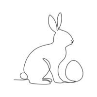 Continuous One line Happy easter monday concept outline vector art illustration