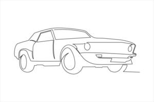 coche continuo uno línea dibujo. vehículo, vector ilustración minimalismo diseño.