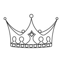 Continuous line drawing of crown outline vector art illustration design.