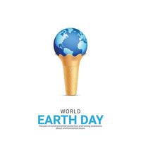 World Earth Day, creative concept,  3d illustration vector