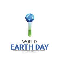 World Earth Day, creative concept,  3d illustration vector