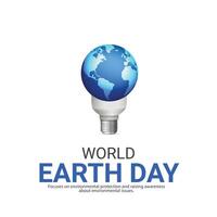 World Earth Day, creative concept,  3d illustration vector