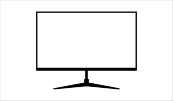 Simple Gaming Monitor computer Monitor mockup, computer monitor frame icon presented on white background. vector
