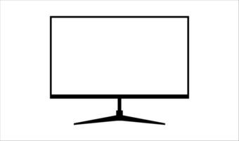 Simple Gaming Monitor computer Monitor mockup, computer monitor frame icon presented on white background. vector