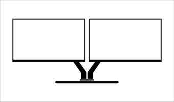 sencillo juego de azar monitor computadora monitor Bosquejo, computadora monitor marco icono presentado en blanco antecedentes. vector
