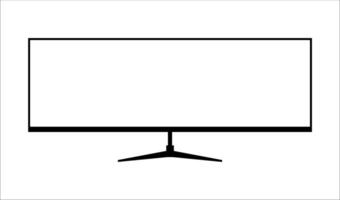 Simple Gaming Monitor computer Monitor mockup, computer monitor frame icon presented on white background. vector