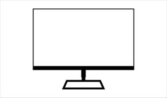 Simple Gaming Monitor computer Monitor mockup, computer monitor frame icon presented on white background. vector