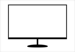 Simple Gaming Monitor computer Monitor mockup, computer monitor frame icon presented on white background. vector