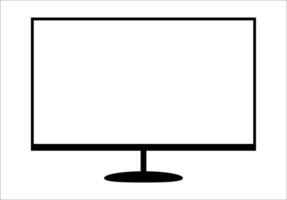 Simple Gaming Monitor computer Monitor mockup, computer monitor frame icon presented on white background. vector