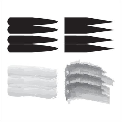 Ink textured brush. Grunge scratches and dirty texture paint splatters. Artistic brush strokes, frames and boxes vector collection. Black swatches, spots and blemishes. Brushes, abstract traces,