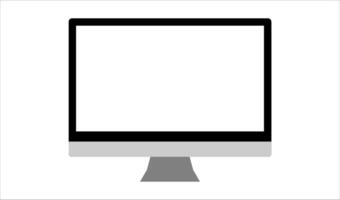 Simple Gaming Monitor computer Monitor mockup, computer monitor frame icon presented on white background. vector