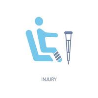 injury concept line icon. Simple element illustration. injury concept outline symbol design. vector