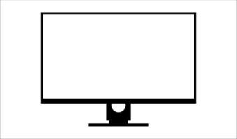 Simple Gaming Monitor computer Monitor mockup, computer monitor frame icon presented on white background. vector