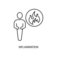 inflammation concept line icon. Simple element illustration. inflammation concept outline symbol design. vector