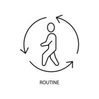 routine concept line icon. Simple element illustration.routine concept outline symbol de sign. vector