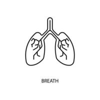 breath concept line icon. Simple element illustration. breath concept outline symbol design. vector