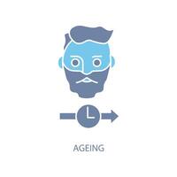 ageing concept line icon. Simple element illustration.ageing concept outline symbol de sign. vector