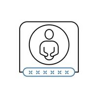 username concept line icon. Simple element illustration. username concept outline symbol design. vector