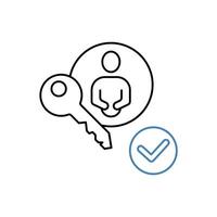 authentication concept line icon. Simple element illustration. authentication concept outline symbol design. vector