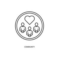 community concept line icon. Simple element illustration. community concept outline symbol design. vector