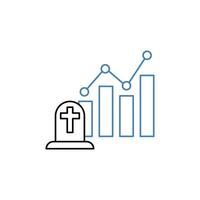 death rate concept line icon. Simple element illustration. death rate concept outline symbol design. vector