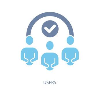 users concept line icon. Simple element illustration. users concept outline symbol design. vector