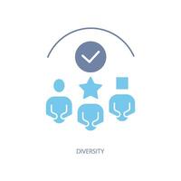 diversity concept line icon. Simple element illustration. diversity concept outline symbol design. vector