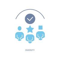 diversity concept line icon. Simple element illustration. diversity concept outline symbol design. vector