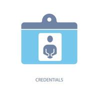 credentials concept line icon. Simple element illustration. credentials concept outline symbol design. vector