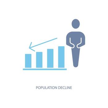 population decline concept line icon. Simple element illustration. population decline concept outline symbol design. vector