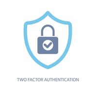 two factor authentication concept line icon. Simple element illustration. two factor authentication concept outline symbol design. vector