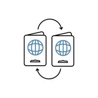 immigration concept line icon. Simple element illustration. immigration concept outline symbol design. vector
