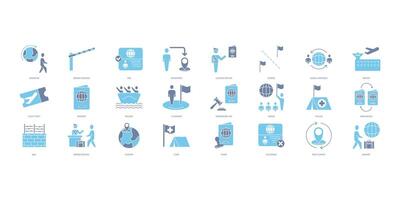 Migration icons set. Set of editable stroke icons.Vector set of Migration vector