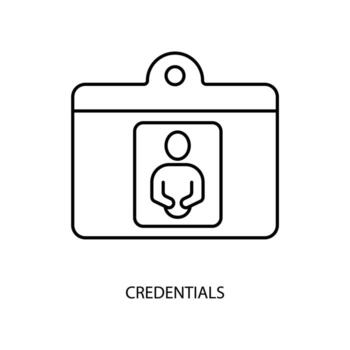 credentials concept line icon. Simple element illustration. credentials concept outline symbol design. vector