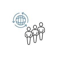global population concept line icon. Simple element illustration. global population concept outline symbol design. vector