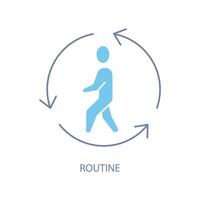 routine concept line icon. Simple element illustration.routine concept outline symbol de sign. vector