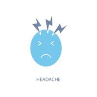 dolor de cabeza concepto línea icono. sencillo elemento ilustración. dolor de cabeza concepto contorno símbolo diseño. vector