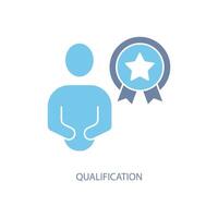 qualification concept line icon. Simple element illustration. qualification concept outline symbol design. vector