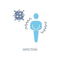 infection concept line icon. Simple element illustration. infection concept outline symbol design. vector