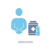 medication concept line icon. Simple element illustration. medication concept outline symbol design. vector