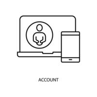 account concept line icon. Simple element illustration. account concept outline symbol design. vector
