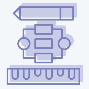 Icon Project Flowchart. related to Creative Concept symbol. two tone style. simple design editable. simple illustration vector