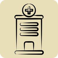 Icon Hospital. related to Medical symbol. hand drawn style. simple design editable. simple illustration vector